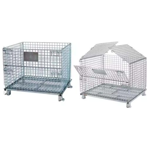 Collapsible Foldable Steel Cage Pallet Storage Cage Wire Mesh Container