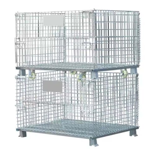 Heavy Duty Industrial Foldable Steel Metal Galvanized Stackable Wire Mesh Pallet